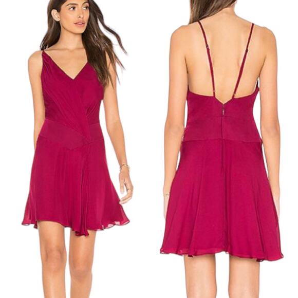 Haute Hippie Cassidy Mini Dress 6 Rasberry Red - Picture 1 of 11